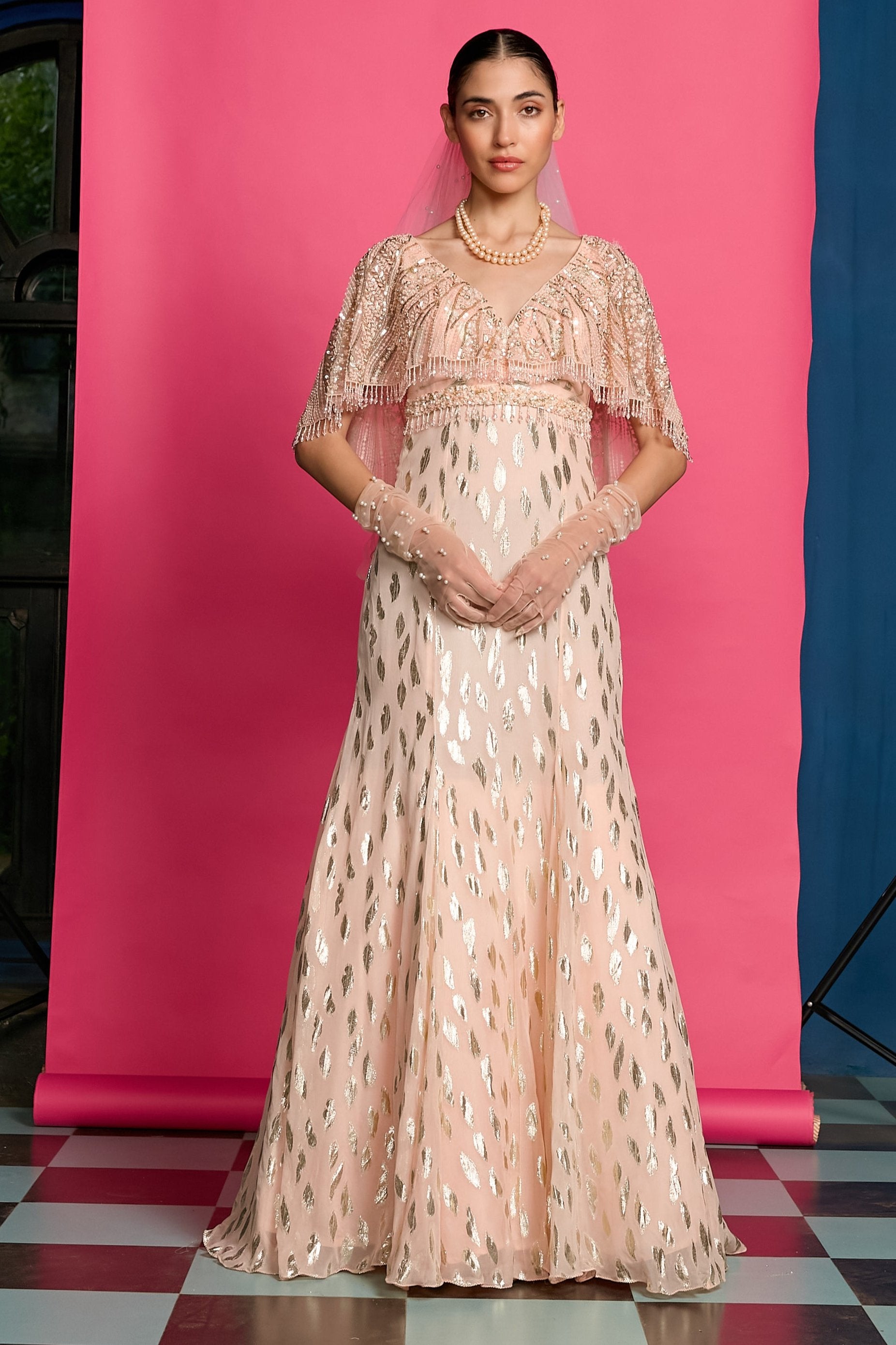 Peach Shimmer Gown