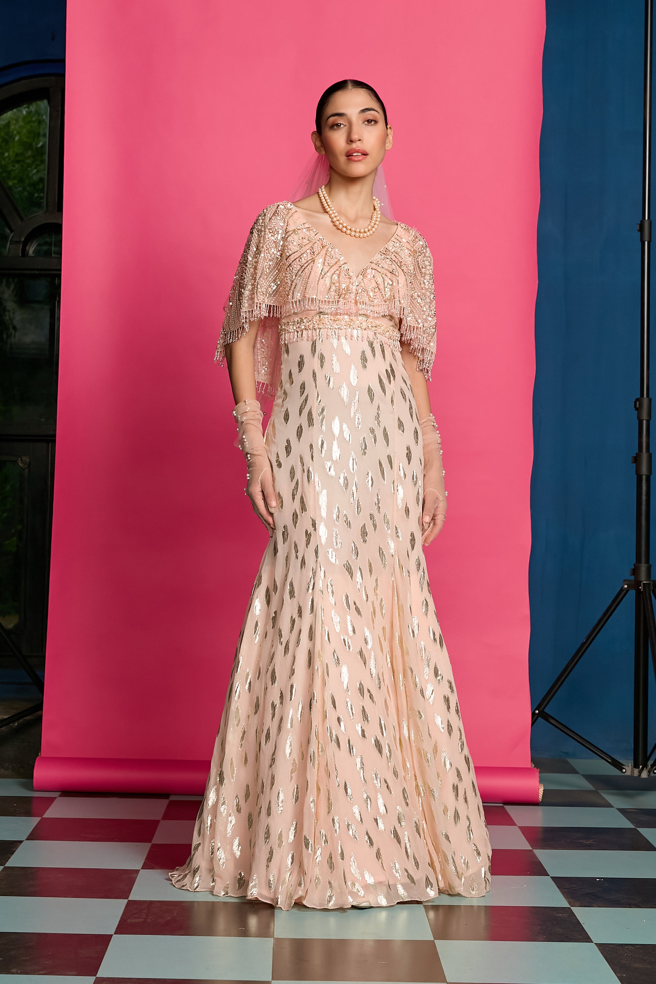 Peach Shimmer Gown