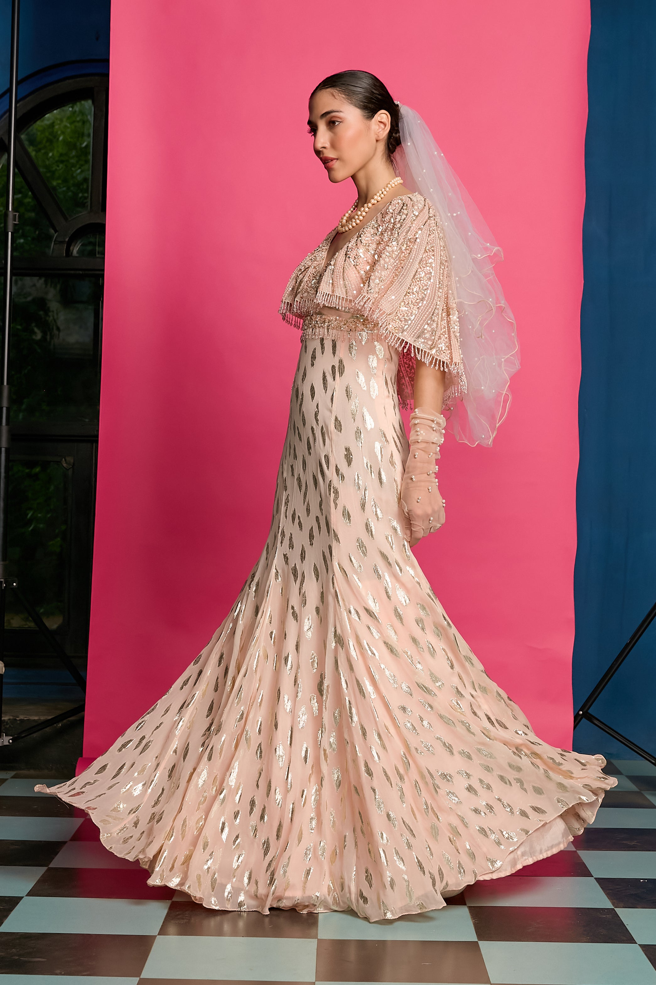 Peach Shimmer Gown