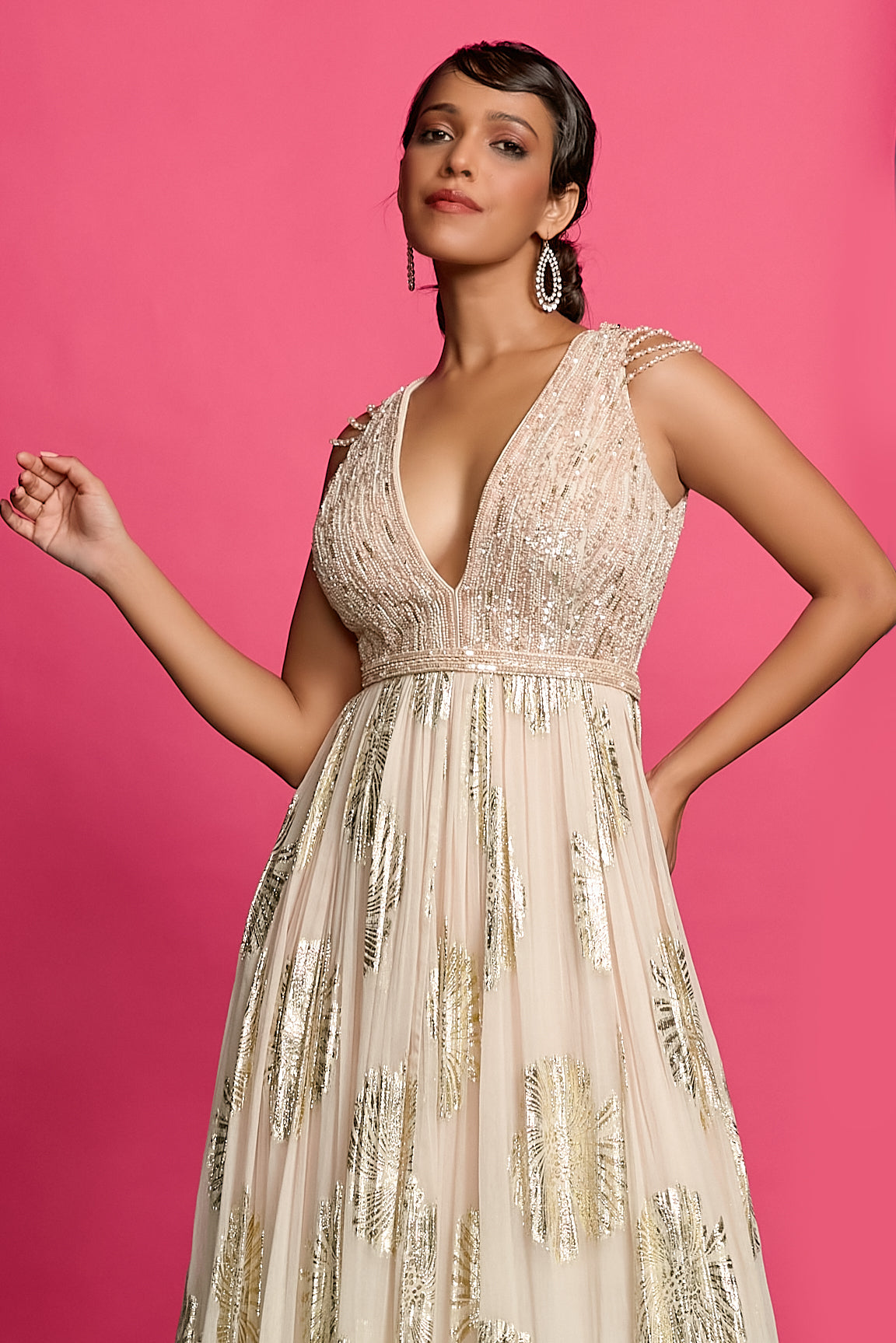 Ombre Dyed Shimmer Anarkali Set