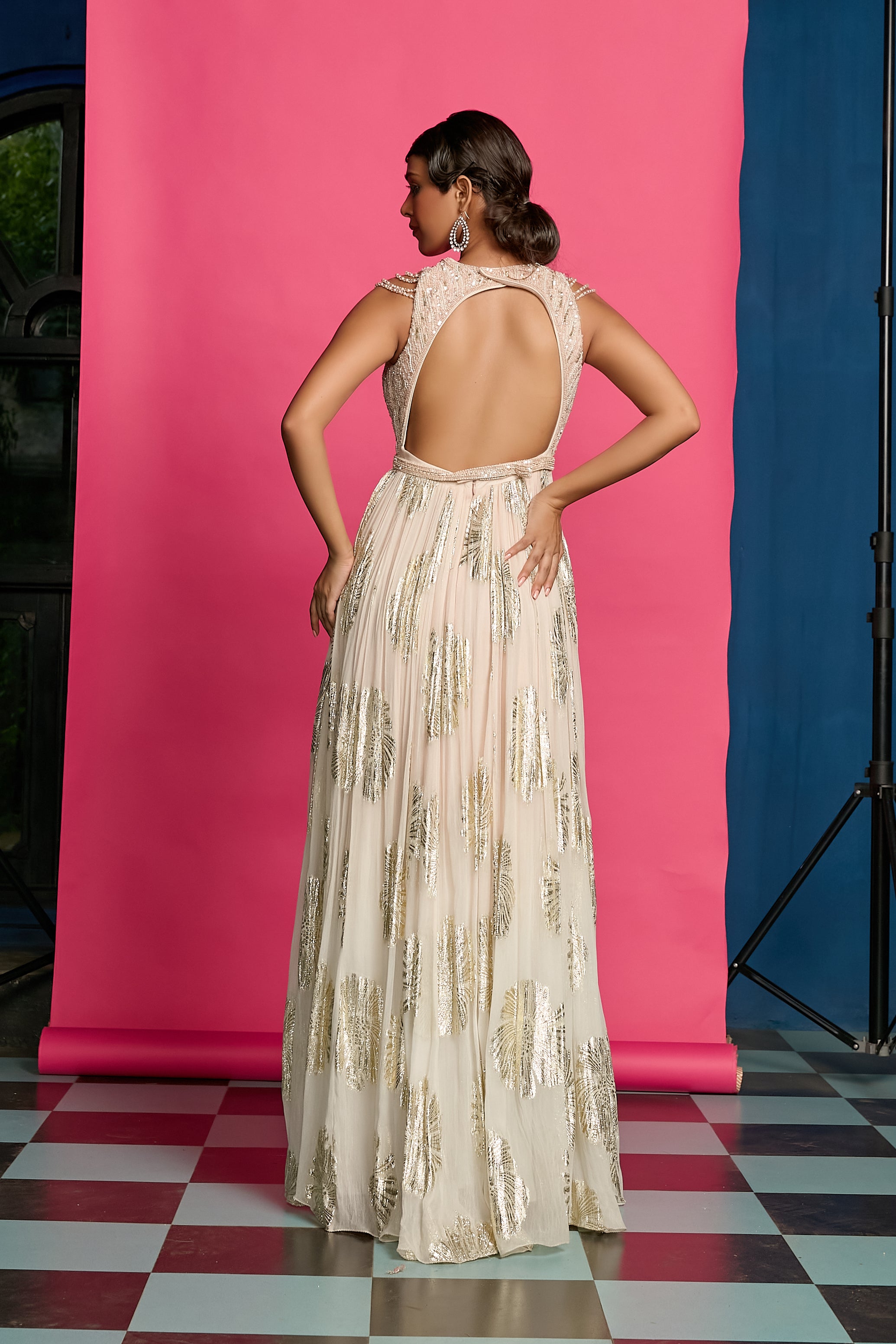 Ombre Dyed Shimmer Anarkali Set