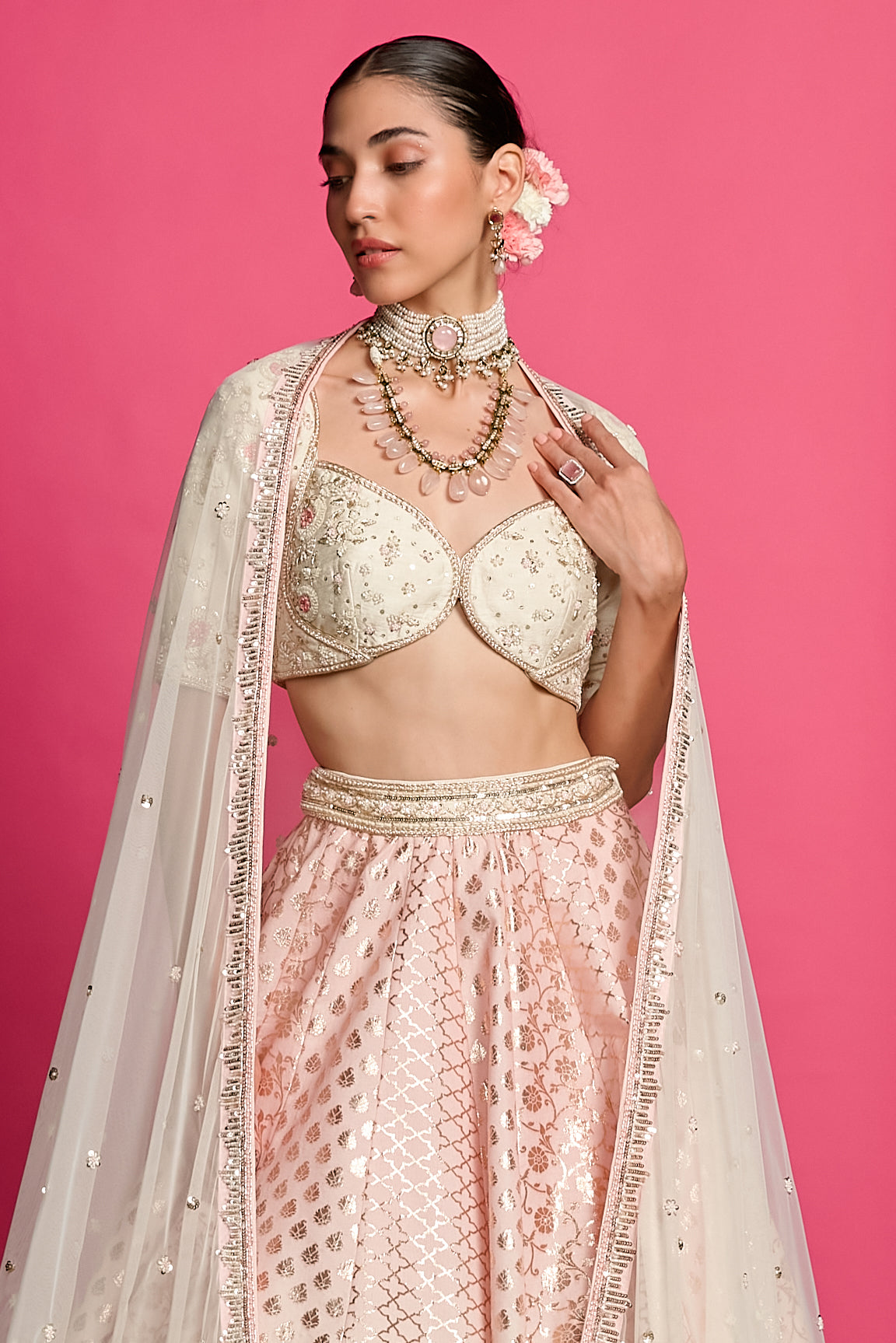 ROSE ROYAL OMBRE DYED LEHENGA SET