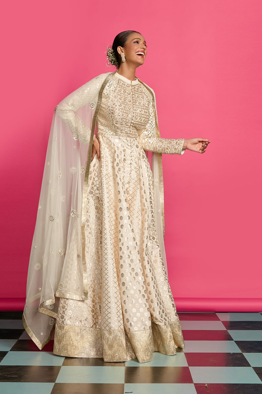 Pearl Empress Anarkali Set