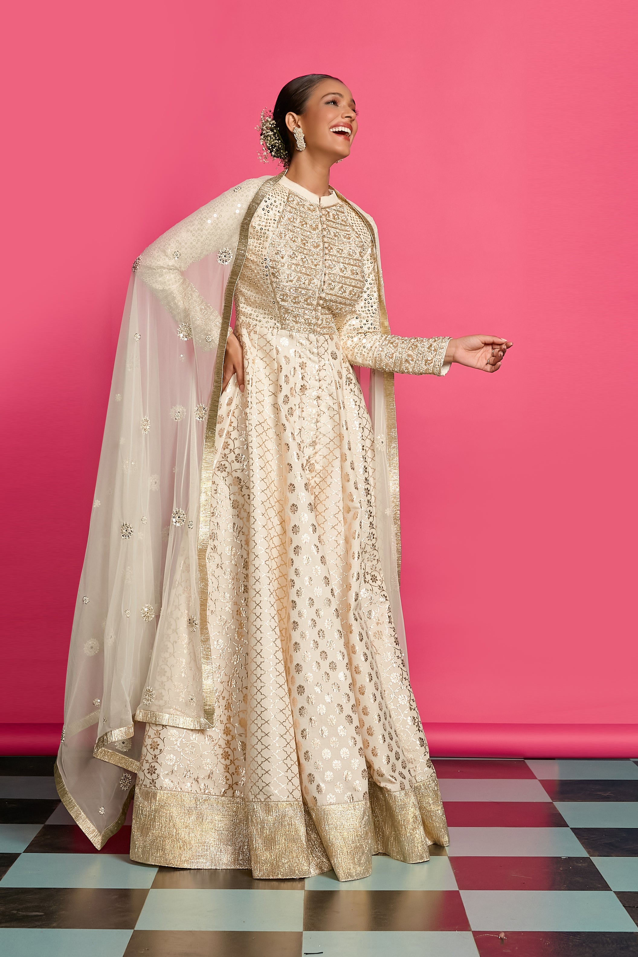 Pearl Empress Anarkali Set