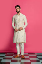 Floral Ivory Embroidered Kurta Set