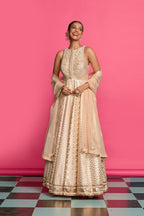 Vintage Rose Gold Anarkali Set