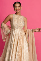 Vintage Rose Gold Anarkali Set