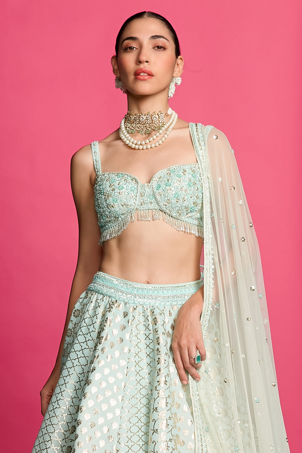 Blue Mirage Ombre Dyed Lehenga Set