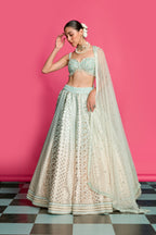 Blue Mirage Ombre Dyed Lehenga Set