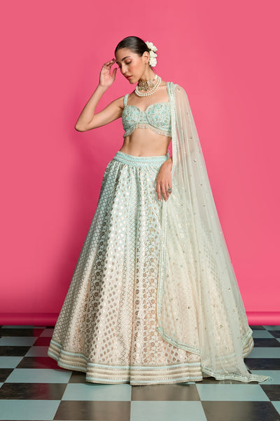 BLUE MIRAGE OMBRE DYED LEHENGA SET