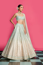 Blue Mirage Ombre Dyed Lehenga Set