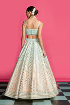 Blue Mirage Ombre Dyed Lehenga Set