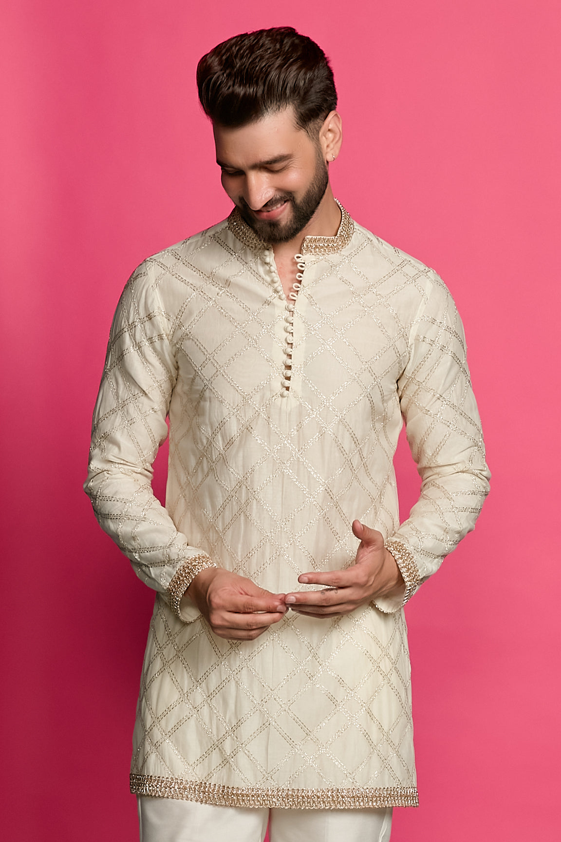 IVORY EDGE SHORT KURTA SET