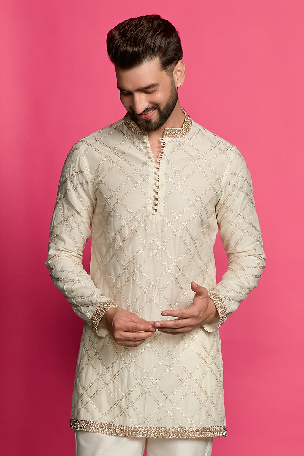 Ivory Edge Short Kurta Set