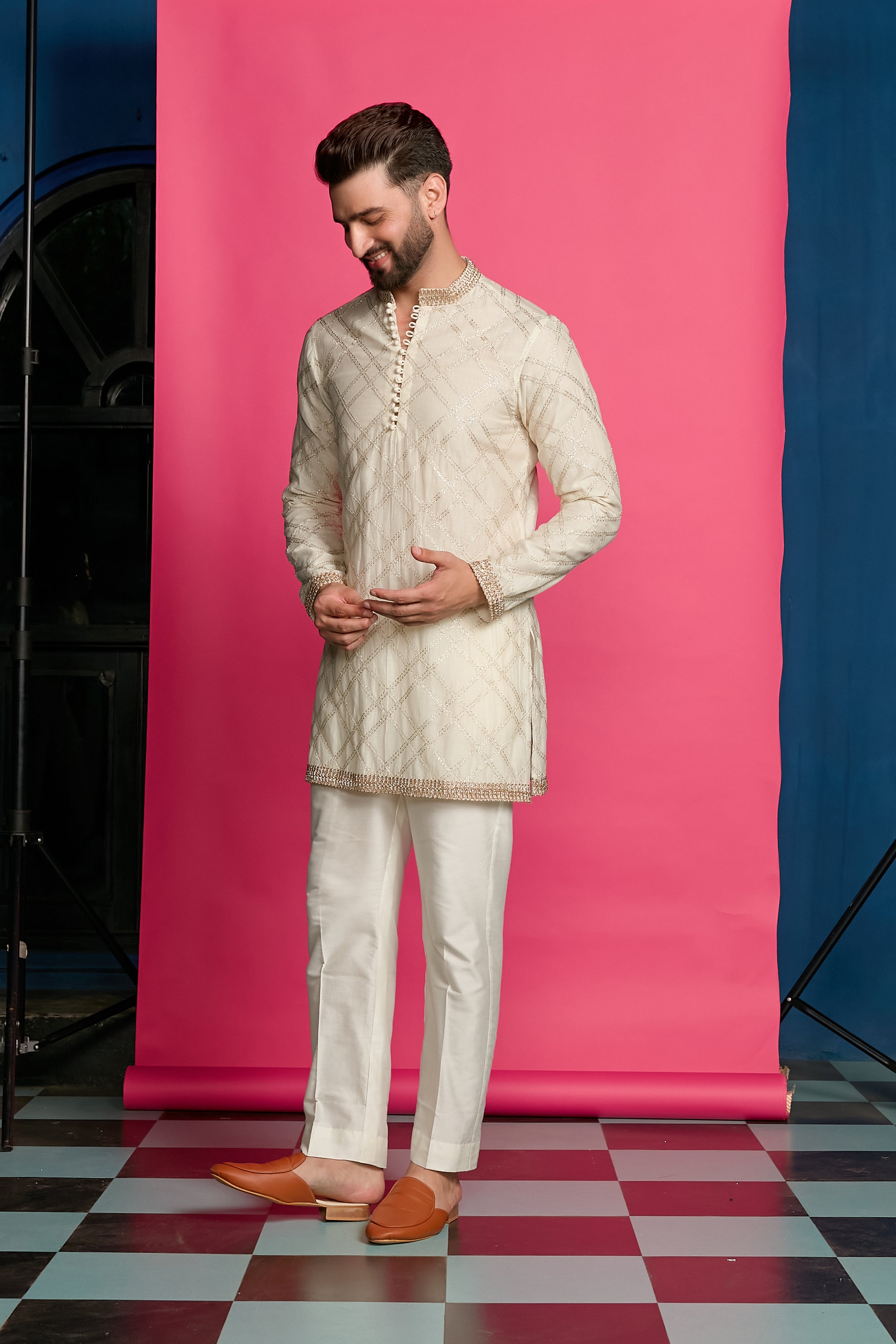 IVORY SHORT KURTA SET