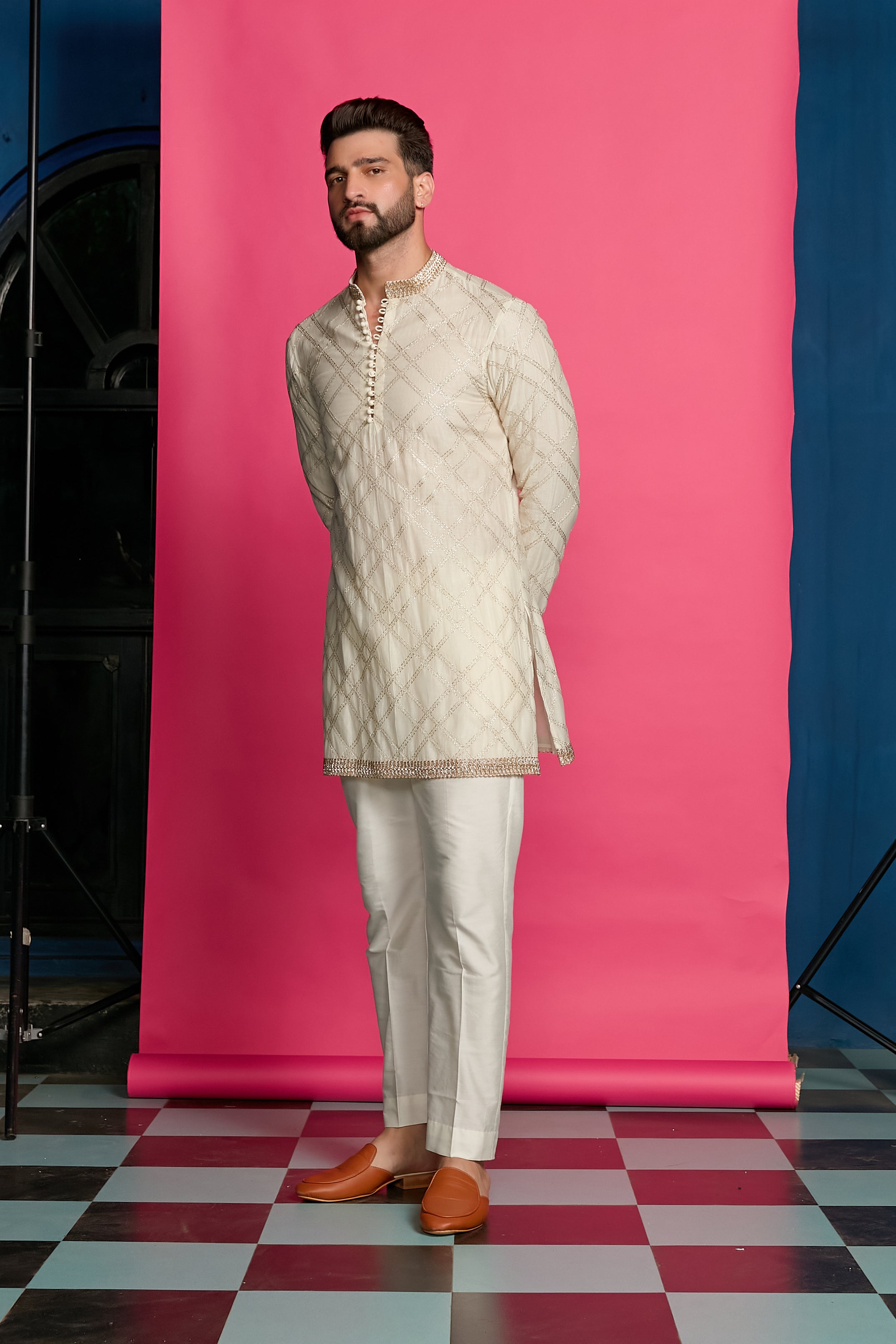 IVORY SHORT KURTA SET