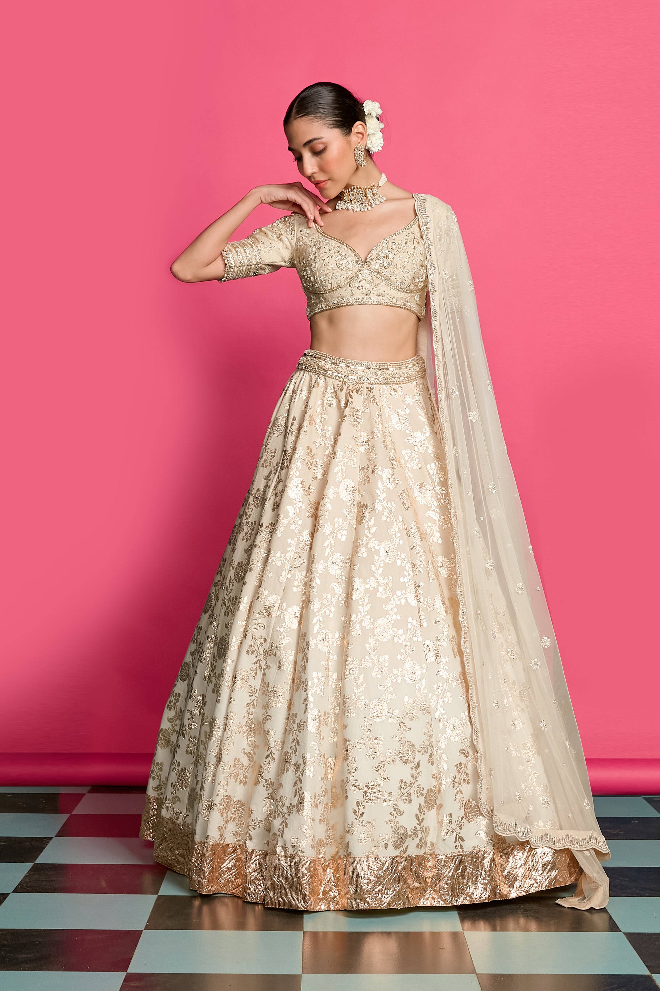 Golden Bloom Lehenga Set
