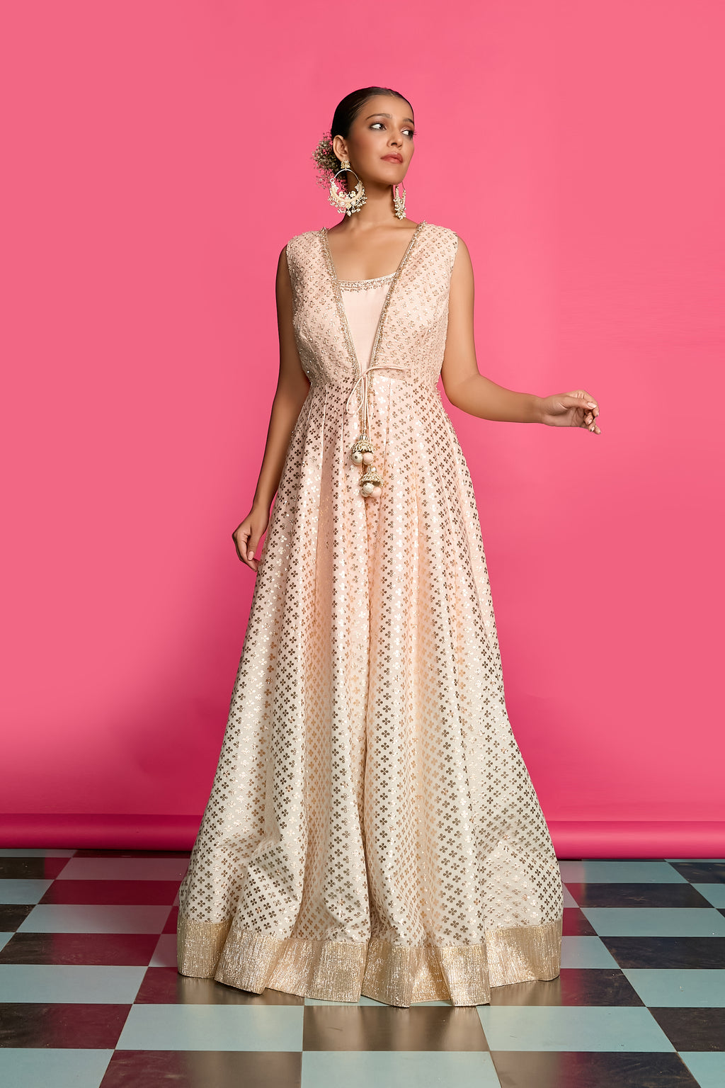 Blush Ombre Layered Anarkali Set