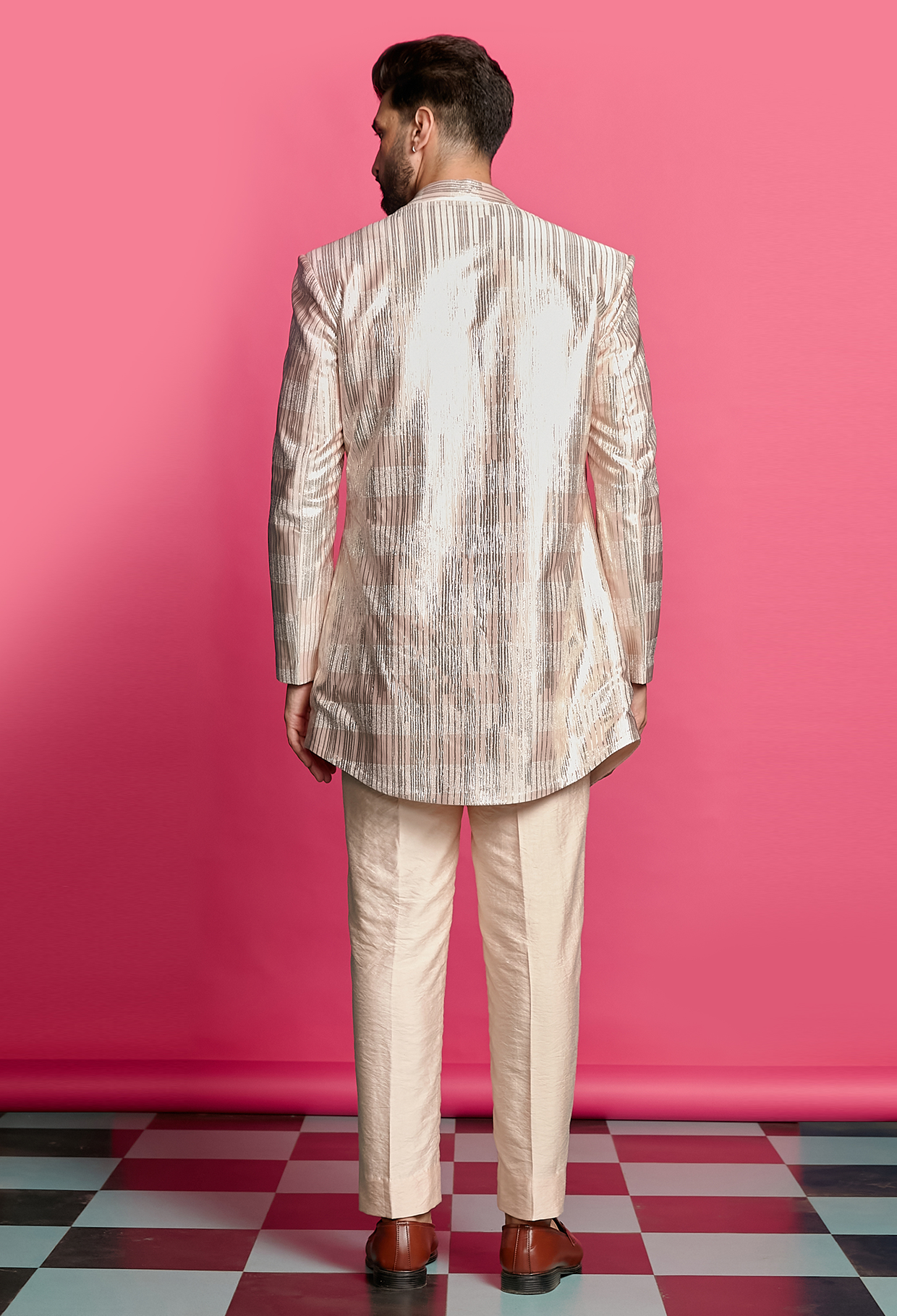 Shimmerveil Blush Pink Blazer Set