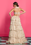 GOLD SHIMMER TIERED LEHENGA SET (Copy)