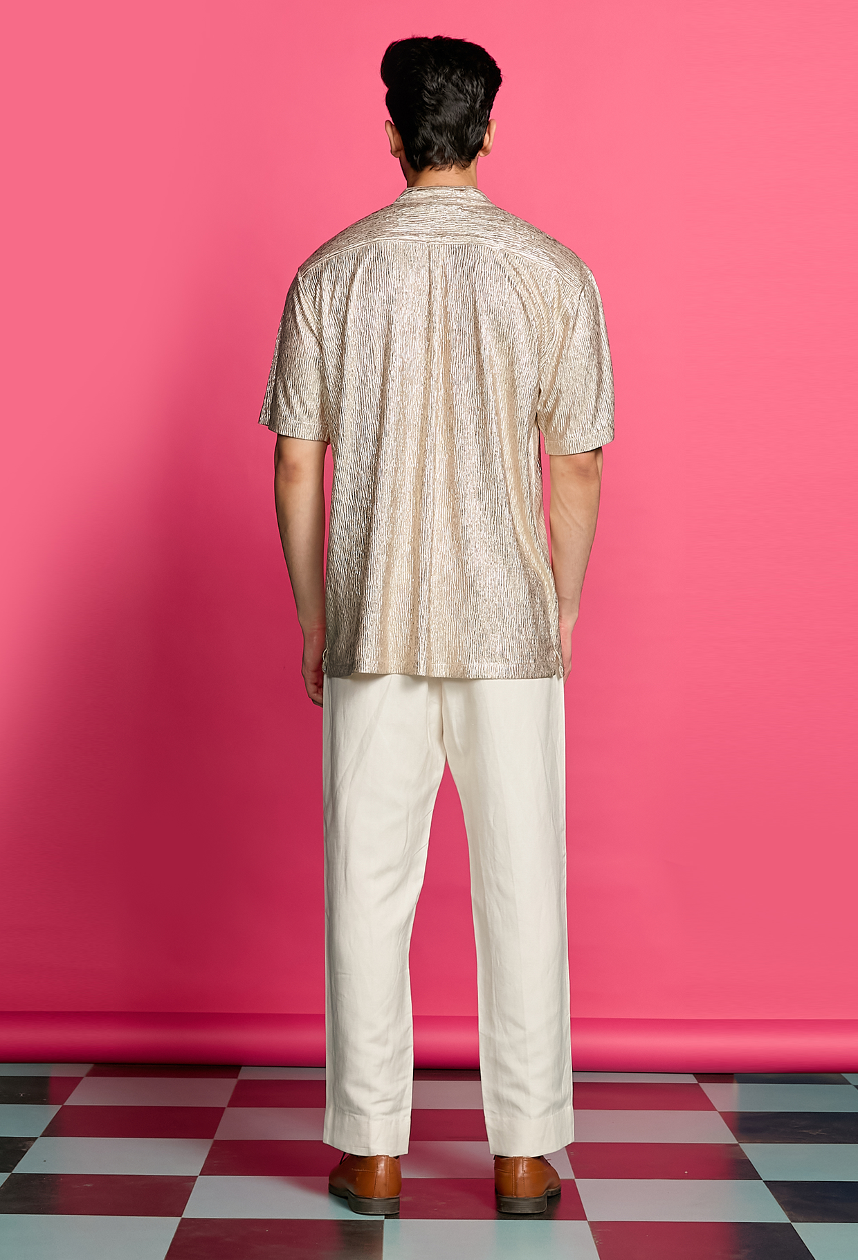 Shimmerveil Gold Crinkle Shirt
