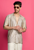 Shimmerveil Gold Crinkle Shirt