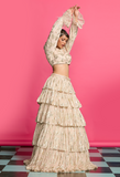 GOLD SHIMMER 5 TIERED LEHENGA SET