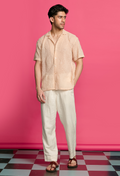 Shimmerveil Embroidered Peach Shirt