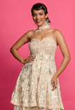 GOLD PEPLUM SHARARA SET