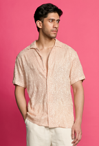 Shimmerveil Rose Pattern Peach Shirt