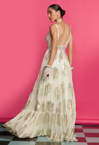 Ivory Embroidered Anarkali Gown