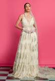 Ivory Embroidered Anarkali Gown