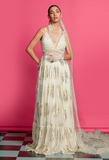 Ivory Embroidered Anarkali Gown