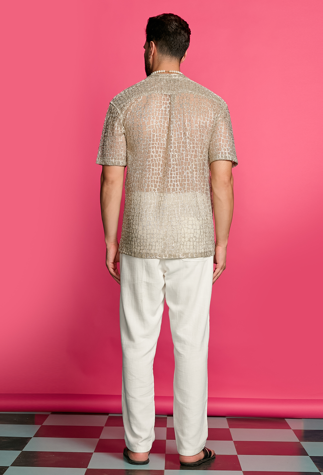 Shimmerveil Gold Printed Shirt