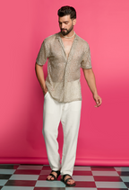 Shimmerveil Gold Printed Shirt