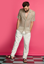 Shimmerveil Gold Printed Shirt