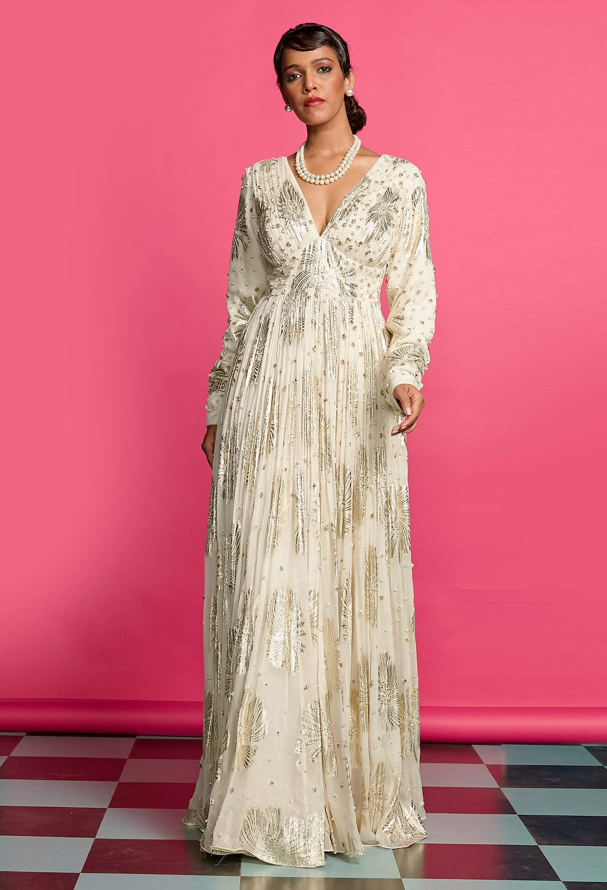 Ivory Anarkali Gown