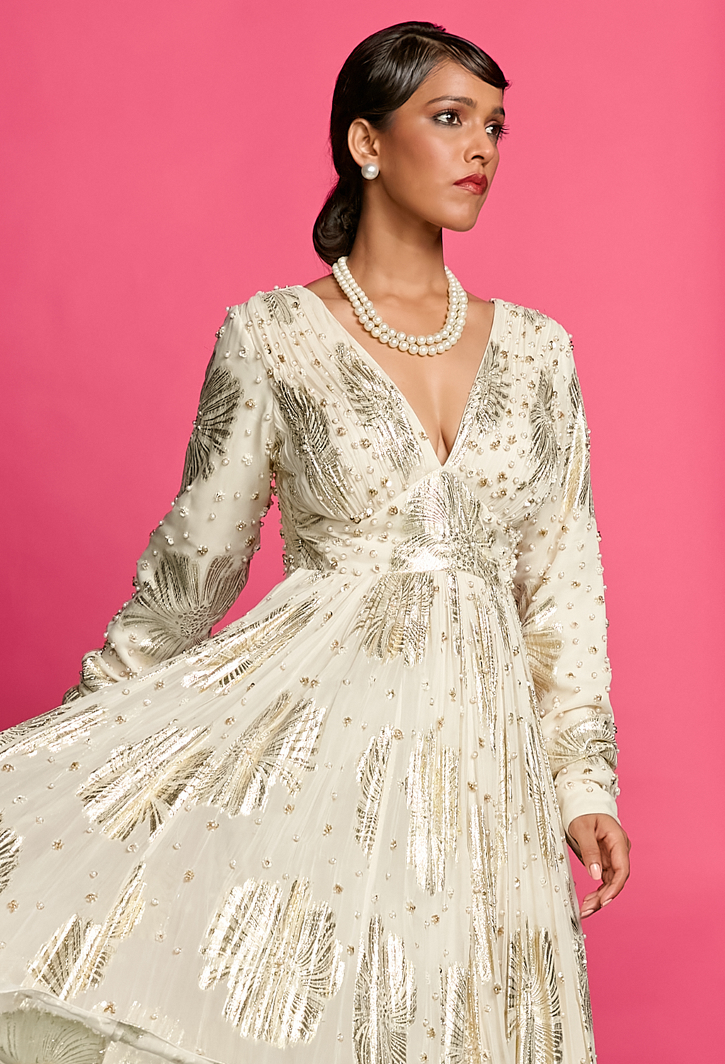 Ivory Anarkali Gown
