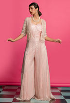 Peach Shimmer Crinkle Jumpsuit