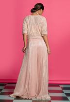Peach Shimmer Crinkle Jumpsuit