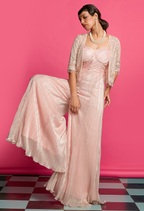 Peach Shimmer Crinkle Jumpsuit