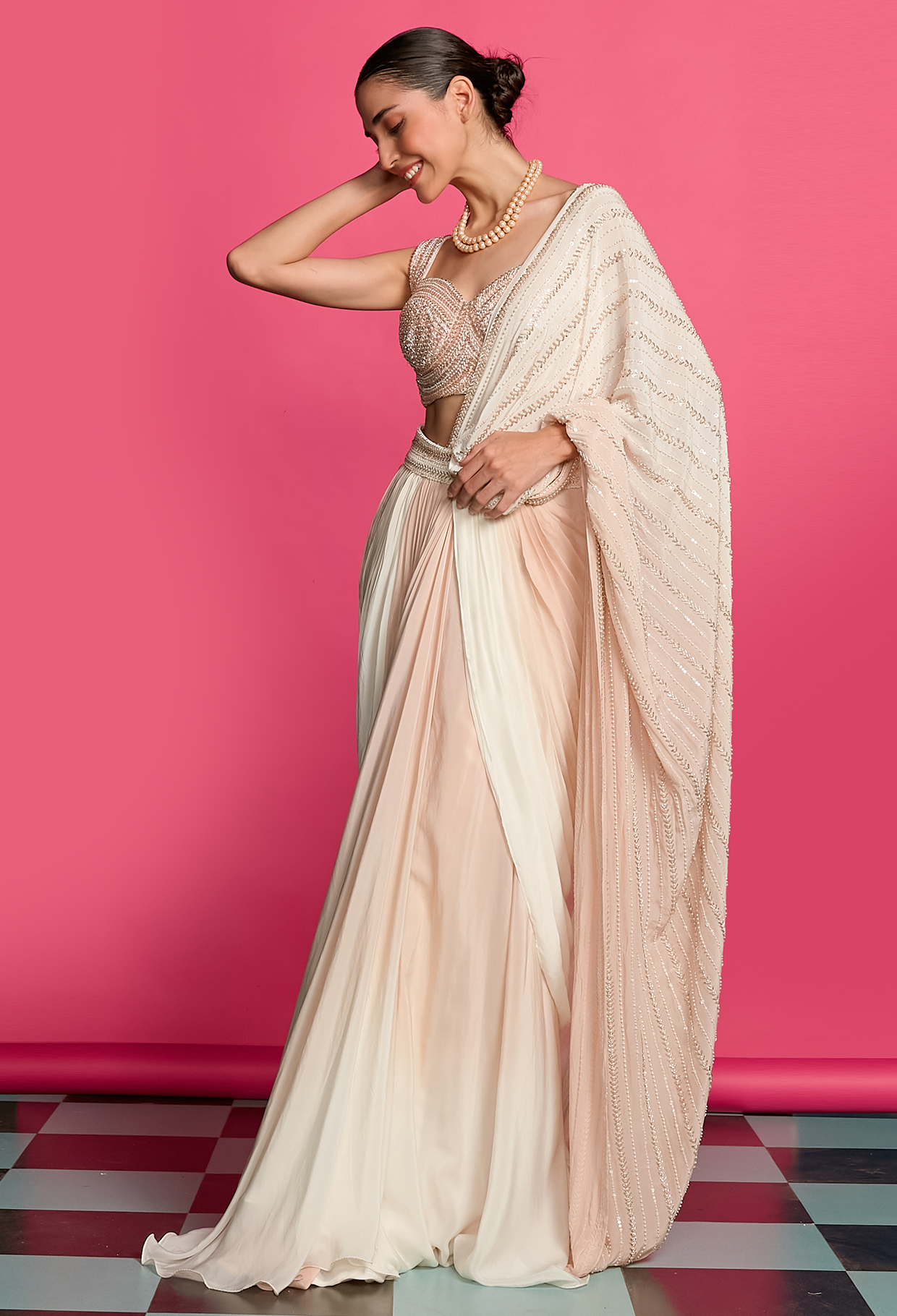 Ombre Dyed Drape Saree