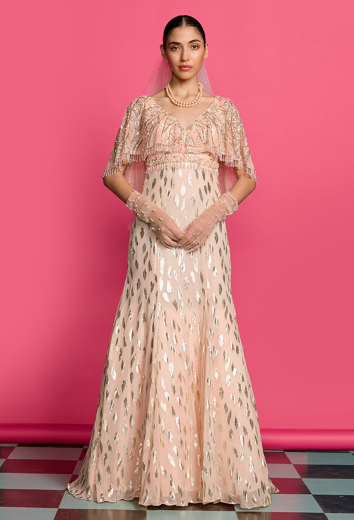 Peach Shimmer Gown