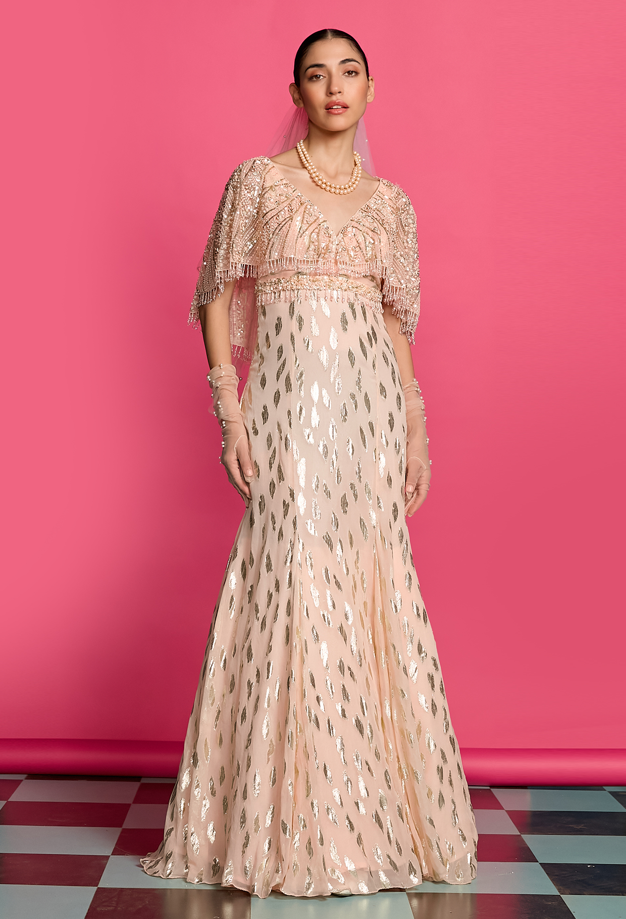 Peach Shimmer Gown