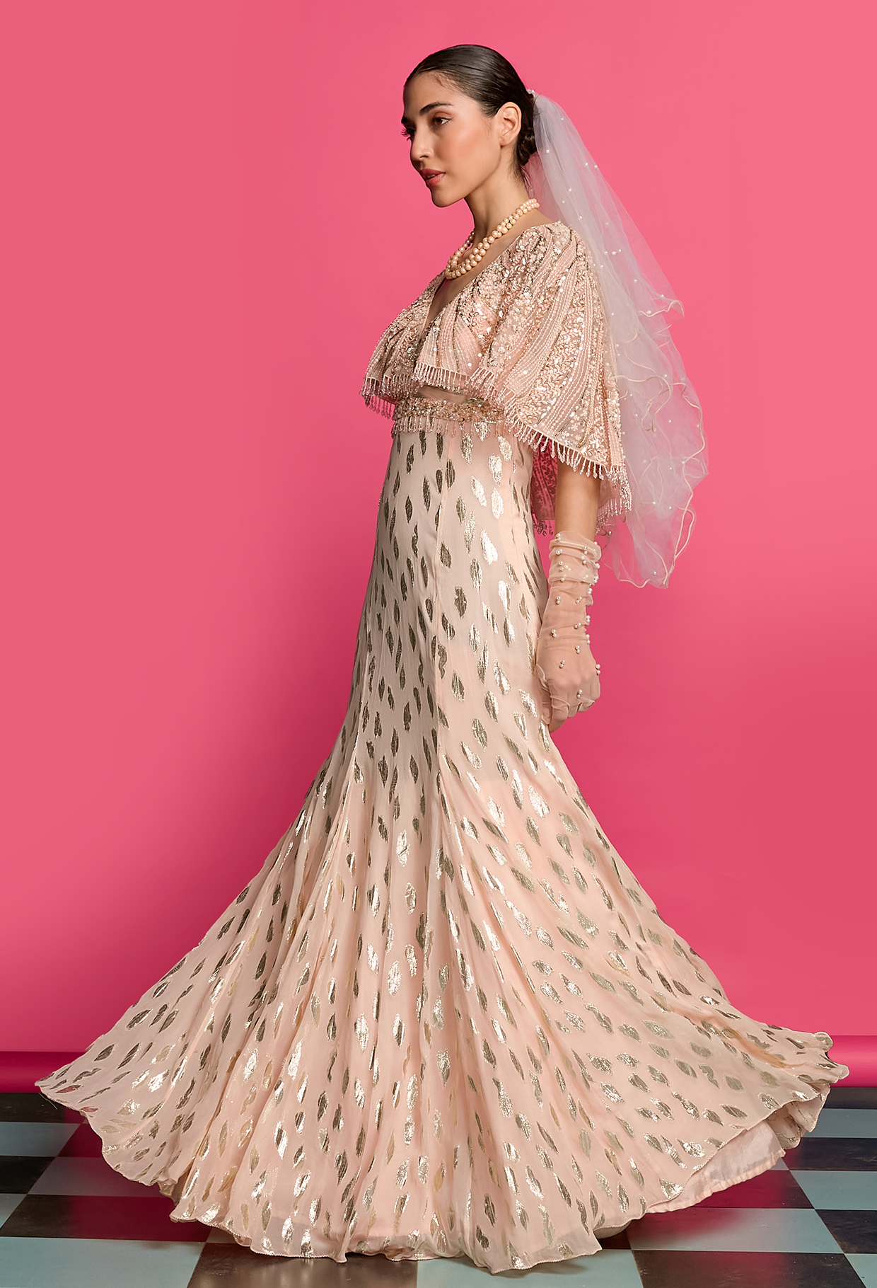 Peach Shimmer Gown