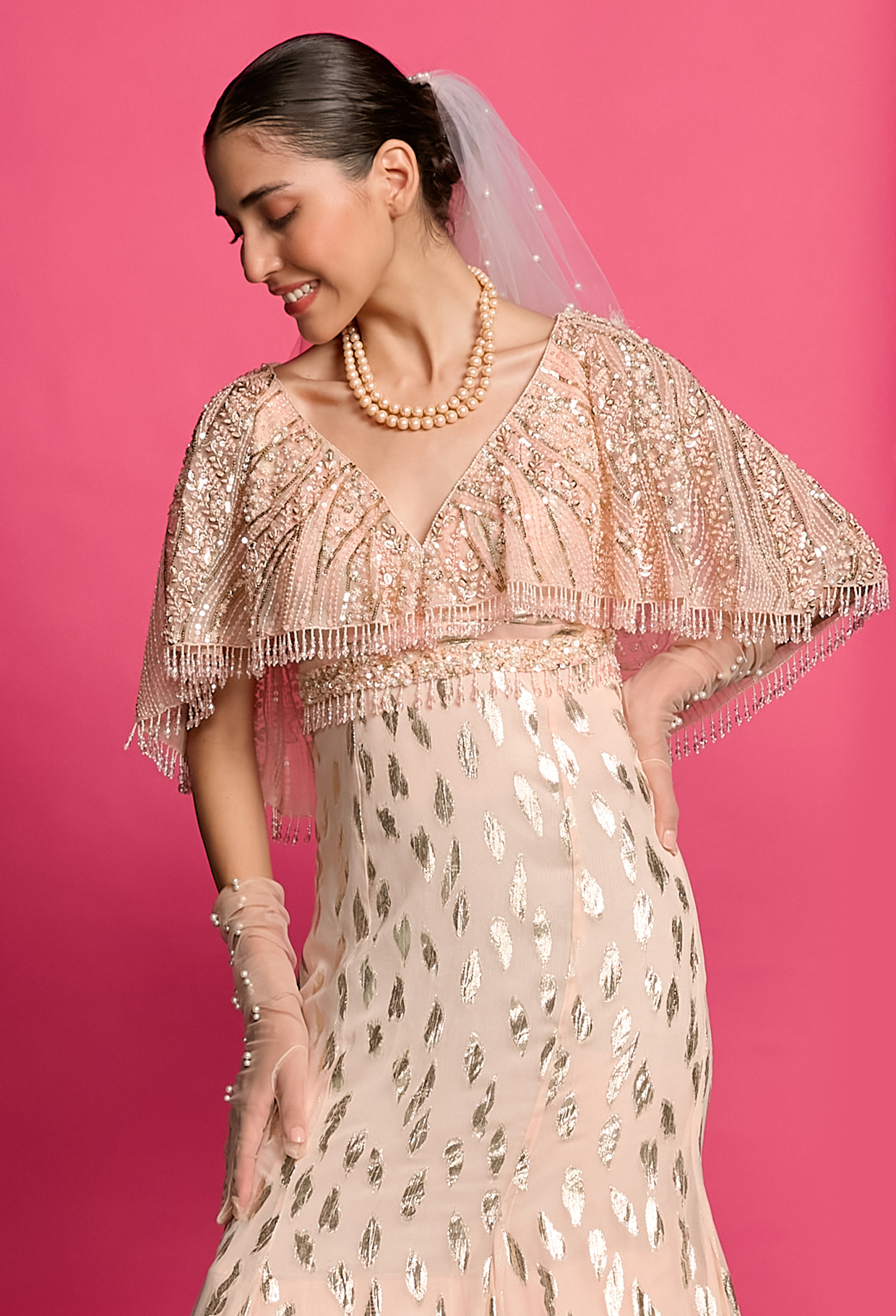 Peach Shimmer Gown
