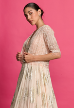 Peach Shimmer Gown Set
