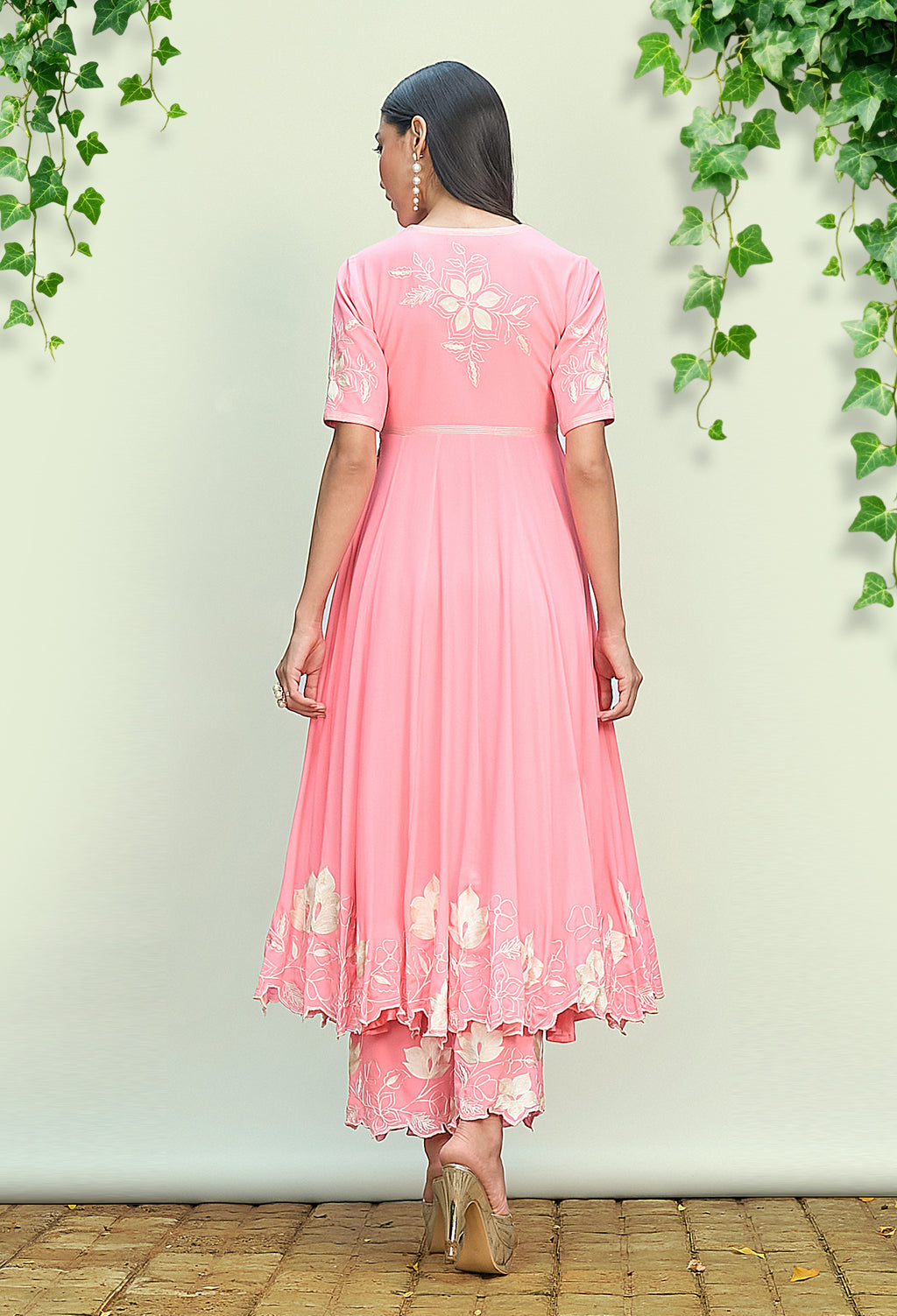 Bubblegum Pink Anarkali Set
