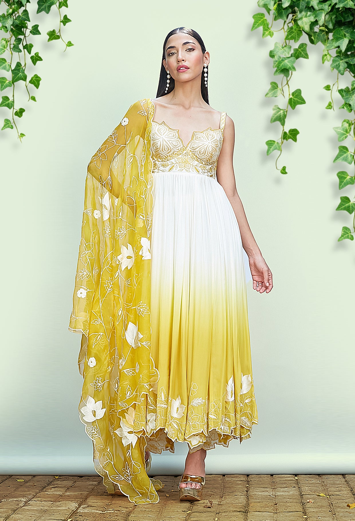 Ombre Dyed Anarkali Set