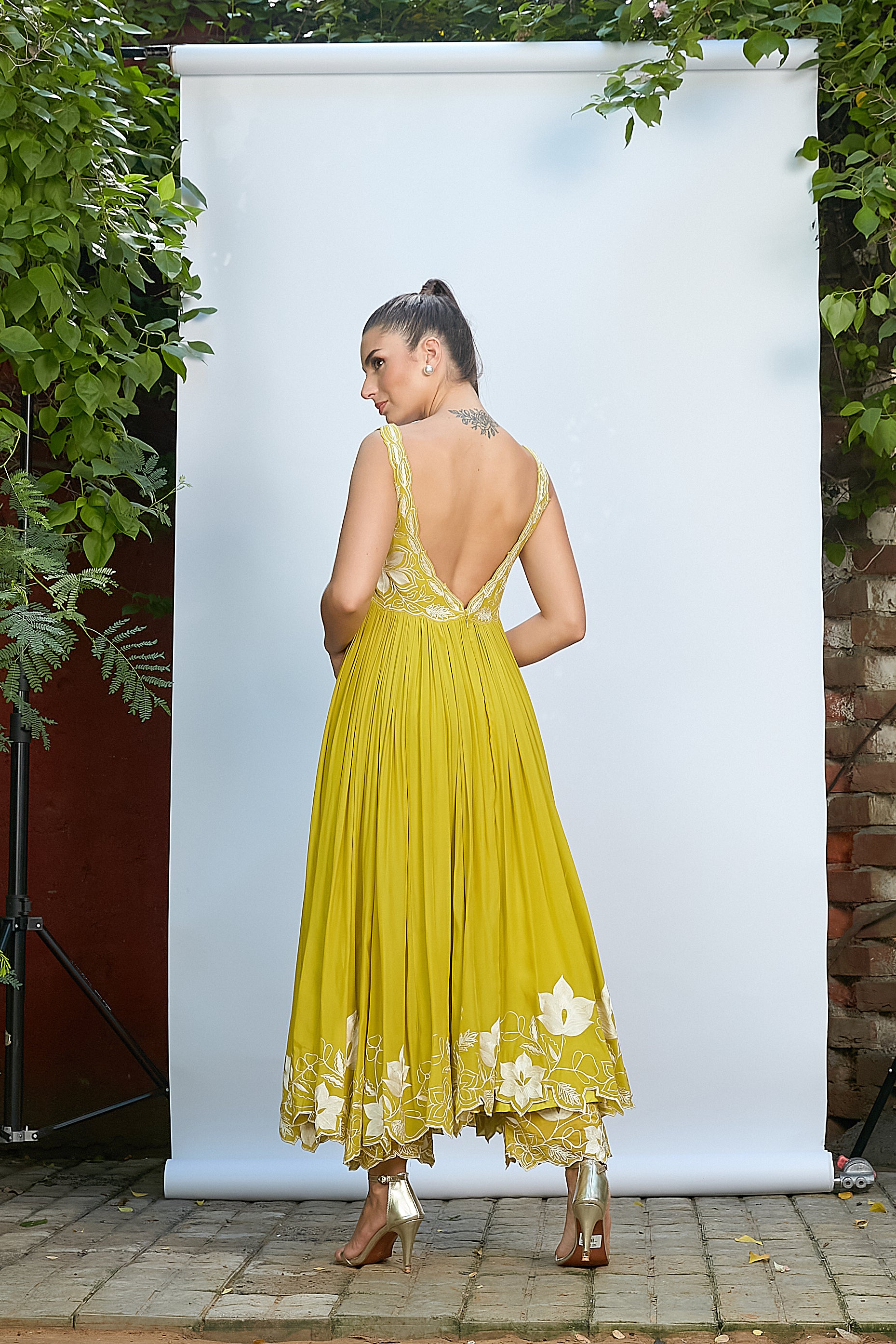 Sheen Green Anarkali Set
